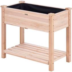 Vevor Raised Garden Bed 33.9 18.1 Wooden Planter Box with Hooks on the Side