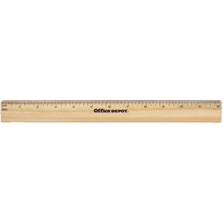 Office Depot Wood Metal-Edge Ruler 12in. 55224