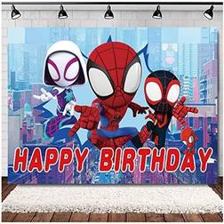 Cartoon comics style building scenes photo background happy birthday theme re