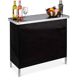 Best Choice Products Portable Pop-Up Bar Table for Indoor/Outdoor Party Picnic w/ Carrying Case Removable Skirt