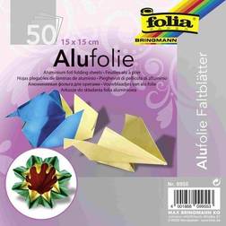 Alu-Faltblätter, 15x15cm, 50 Blatt, farbig