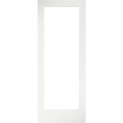 80 1-3/8 in. Clear Glass 1-Lite Shaker Primed Solid Wood Core Interior Door Slab