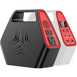 146wh portable power station, sinkeu bank with ac black/red