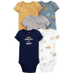 Carter's Baby Boys 5-Pack Short-Sleeve Bodysuits 12M Multi