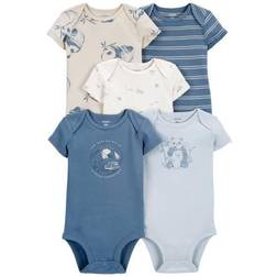 Carter's Baby Short-Sleeve Bodysuits 5-pack - Blue/White