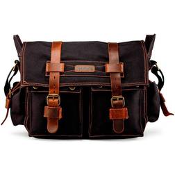 Gearonic TM messenger bags for men, fits 14" 15" 17" laptop, crossbody vintage l