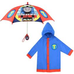ABG Accessories Mattel Thomas and Friends Kids Umbrella with Matching Rain Poncho for Boys Ages 2-5