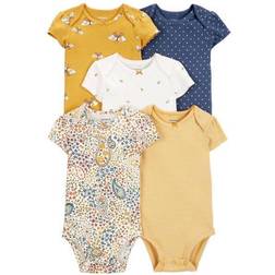 Carter's Baby S/S Original Bodysuits 5-pack - Yellow/White/Navy (1P566910)