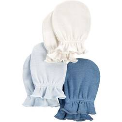 Carter's Baby Boys 3-Pack Mittens 0-3M Blue/Ivory