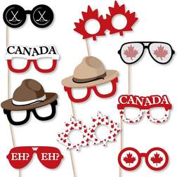 Canada Day Glasses Paper Card Stock Canadian Party Photo Booth Props Kit 10 Count