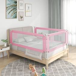 vidaXL Toddler Safety Bed Rail Pink 90x25 Fabric Baby Cot Bed Protection
