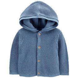 Carter's Baby Boys Hooded Cotton Cardigan Blue Blue