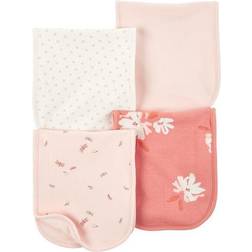 Carter's Baby Girls 4-Pack Burp Cloths OSZ Pink