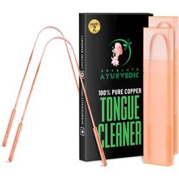 Absolute Pack of 2 Copper Tongue Scraper Cleaner Ayurvedic
