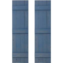 Dogberry Collections 14 Wood Traditional Provincial Blue Batten Shutters