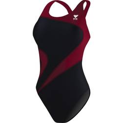 TYR Women's Maxfit T-Splice Swimsuit - Black/Burgundy