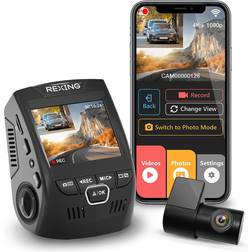Rexing v1p-4k 2.4" dash cam lcd 4k 1080p 170 degree wide angle dual channel