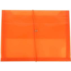 Jam Paper Plastic Elastic Envelope 9.8x13x2.6 1/Pack Orange 2 5/8 Expansion