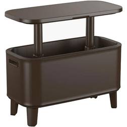 Keter breeze bar 17 gallon cooler with pop-up table top bar cart, espresso brown