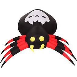 Haunted hill farm 5.9-ft. wide inflatable spider with disco lights outdoor blo
