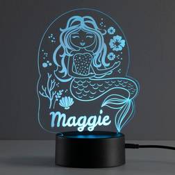 CPS Personalized Planet Happy Mermaid Multicolor LED Night Light