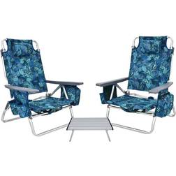 Costway Patio Multi-Color Ergonomic Plastic Outdoor Recliner Chair2-pack