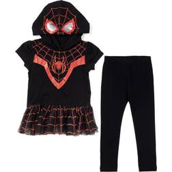 Marvel spider-man miles morales toddler girls cosplay graphic t-shirt dress a