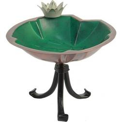 Achla Designs 10.25 in. Tall Antique Copper Plated and Colored Patina Lilypad Birdbath