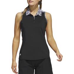 adidas Women's Ultimate365 Sleeveless Golf Polo Shirt - Black