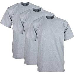 Pro Club Men's Heavyweight Short Sleeve Crew Neck T-shirt 3-pack - Heather Grey