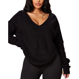 Fashion Nova Falls Favorite Girl Sweater II - Black