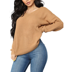 Fashion Nova Falls Favorite Girl Sweater II - Camel