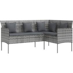 vidaXL grey L-shaped Outdoor Sofa