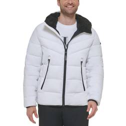 Calvin Klein Men's Hooded Stretch Jacket, White