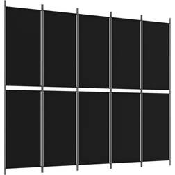 vidaXL 5-Panel Black Room Divider 98.4x86.6"