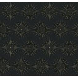 York Wallcoverings 60.75 sq.ft. Black Starlight Wallpaper, Black/Gold