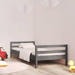 vidaXL grey, 75 Solid Pine Bed Frame Bed Base