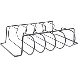 & Flavor Rack Holds Up to 4 Rib Slabs Securely Place, Premium Quality Steel Construction, Attractive Black Enamel Finish