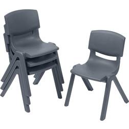 ECR4Kids 12in Plastic School Stack Chair Classroom Furniture, 12