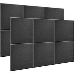 Agptek 12 Packs High Density Acoustic Sound Absorption Panels Black
