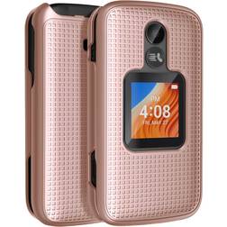 Rose Gold Pink Textured Hard Case Cover for Alcatel TCL Flip 2 Phone T408DL