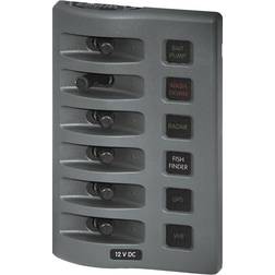 Blue Sea Systems 4306 Switch Panel, WeatherDeck, 6 Pos. Gray