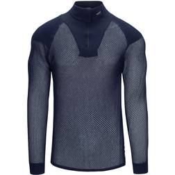 Brynje Wool Thermo Zip Polo with Shoulder Insert - Navy