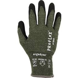 Ergodyne ProFlex ProFlex 7042 Nitrile Coated Cut-Resistant Gloves, ANSI A4, Heat Resistant, Green, Medium, Quill Green