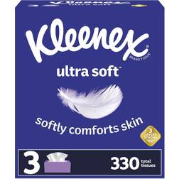 Kleenex Ultra Soft Facial Tissue, 3-Ply, 110 Tissues/Box, 3
