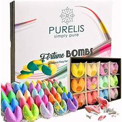 Purelis Naturals Bombs Gift Set 24 Fortune Telling Soothing Bath Bombs & Shower Steamers