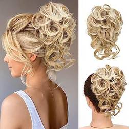 Tousled Updo Messy Bun #613 Strawberry Blonde & Bleach Blond Mixed