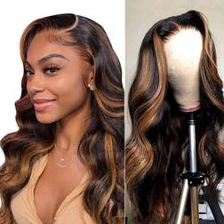 Idhere 13x4 Highlight Body Wave Lace Front Wig 22 inch 1B/30 Ombre