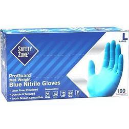 Safety Zone Powdered Blue Nitrile Gloves