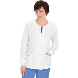 Cherokee Medical Uniforms Workwear Stretch Zip Warm-Up Jacket White Jackets